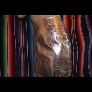 Metallic silver skirt